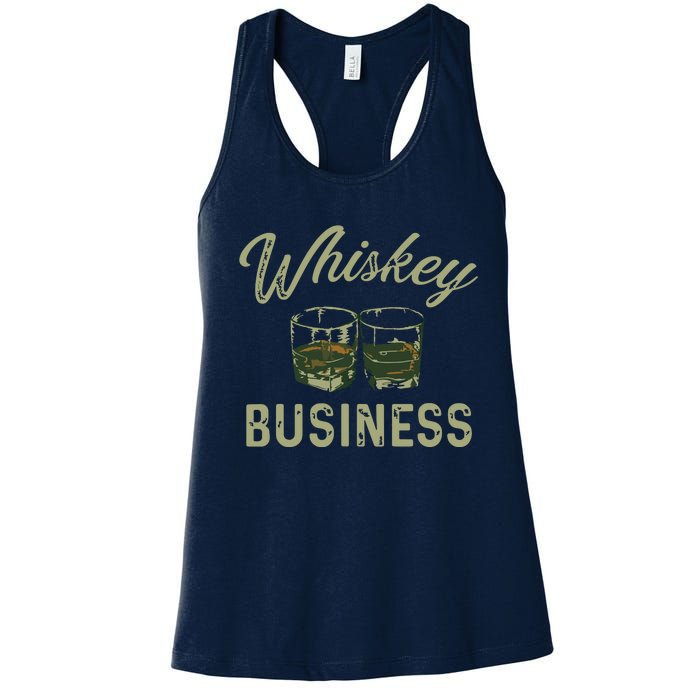 Whiskey Business Funny Vintage Shot Glasses Alcohol Drinking Women's Racerback Tank