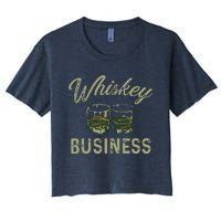 Whiskey Business Funny Vintage Shot Glasses Alcohol Drinking Women's Crop Top Tee