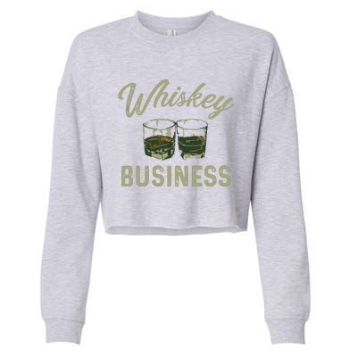 Whiskey Business Funny Vintage Shot Glasses Alcohol Drinking Cropped Pullover Crew