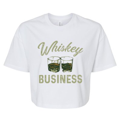 Whiskey Business Funny Vintage Shot Glasses Alcohol Drinking Bella+Canvas Jersey Crop Tee