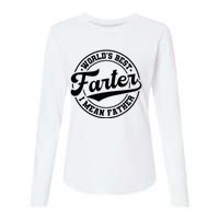 World's Best Farter I Mean Father Funny Father's Day Dad Womens Cotton Relaxed Long Sleeve T-Shirt