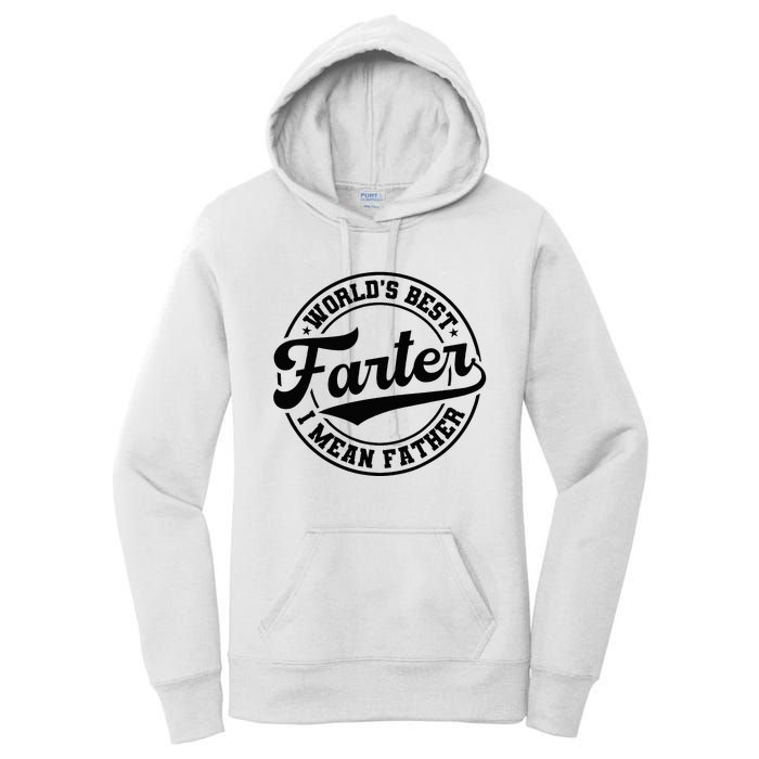 World's Best Farter I Mean Father Funny Father's Day Dad Women's Pullover Hoodie