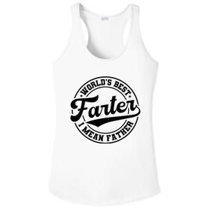 World's Best Farter I Mean Father Funny Father's Day Dad Ladies PosiCharge Competitor Racerback Tank