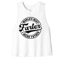 World's Best Farter I Mean Father Funny Father's Day Dad Women's Racerback Cropped Tank