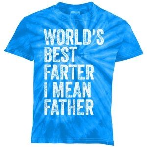 Worlds Best Farter I Mean Father Funny Fathers Day Humor Kids Tie-Dye T-Shirt