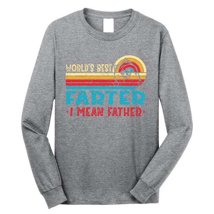 Worlds Best Farter I Mean Father Pomeranian Dad Fathers Long Sleeve Shirt