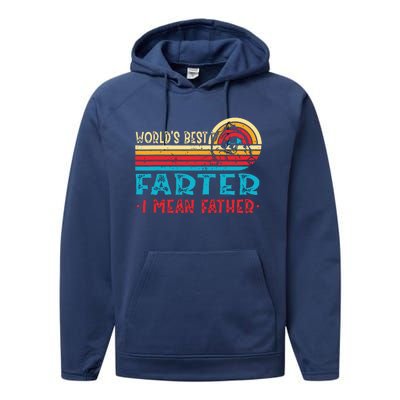 Worlds Best Farter I Mean Father Pomeranian Dad Fathers Performance Fleece Hoodie