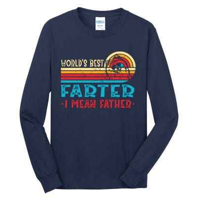 Worlds Best Farter I Mean Father Pomeranian Dad Fathers Tall Long Sleeve T-Shirt