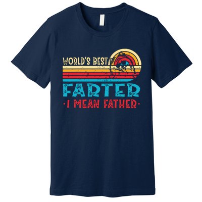 Worlds Best Farter I Mean Father Pomeranian Dad Fathers Premium T-Shirt