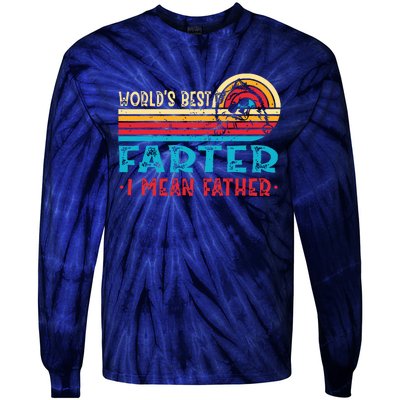 Worlds Best Farter I Mean Father Pomeranian Dad Fathers Tie-Dye Long Sleeve Shirt