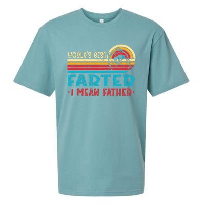 Worlds Best Farter I Mean Father Pomeranian Dad Fathers Sueded Cloud Jersey T-Shirt