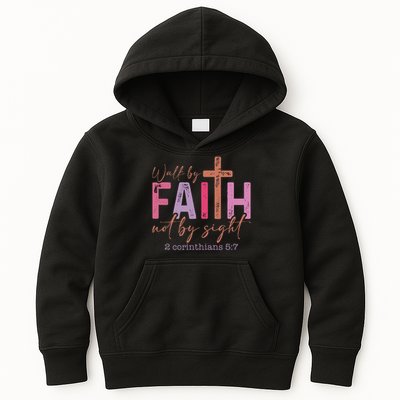 Walk By Faith Not By Sight God Faith Jesus 2 Kids Hoodie