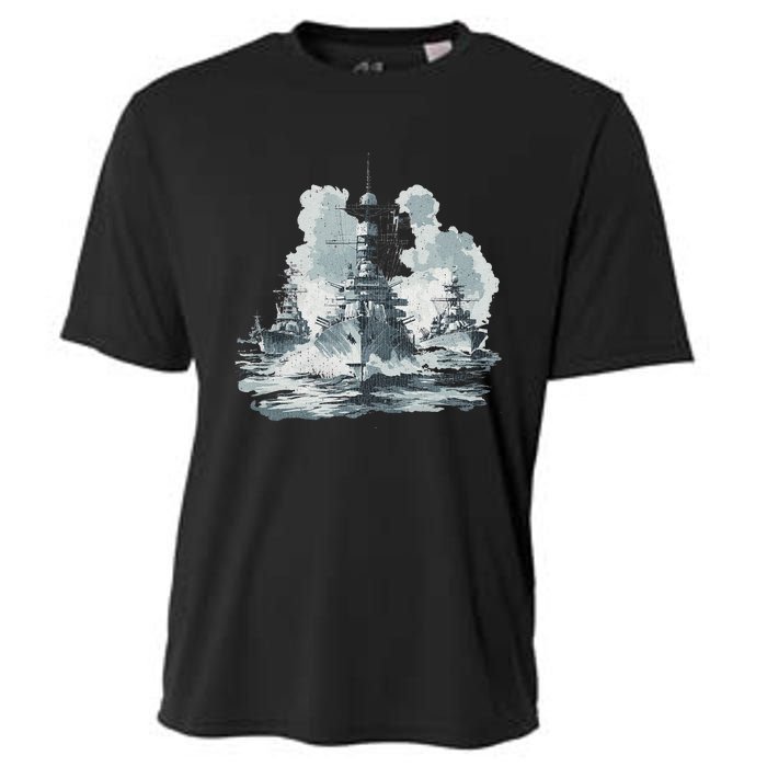 Warship Battleship Formation Naval Warfare Cooling Performance Crew T-Shirt