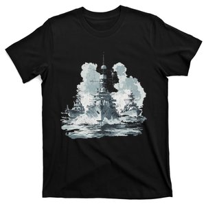 Warship Battleship Formation Naval Warfare T-Shirt