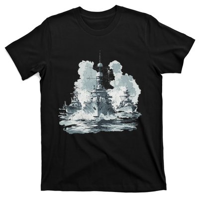 Warship Battleship Formation Naval Warfare T-Shirt