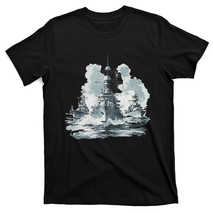 Warship Battleship Formation Naval Warfare T-Shirt