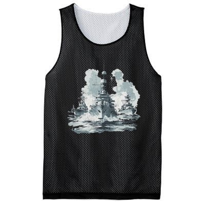 Warship Battleship Formation Naval Warfare Mesh Reversible Basketball Jersey Tank