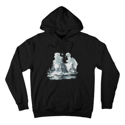 Warship Battleship Formation Naval Warfare Tall Hoodie