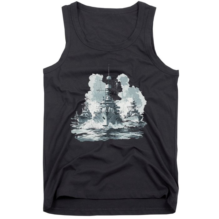 Warship Battleship Formation Naval Warfare Tank Top