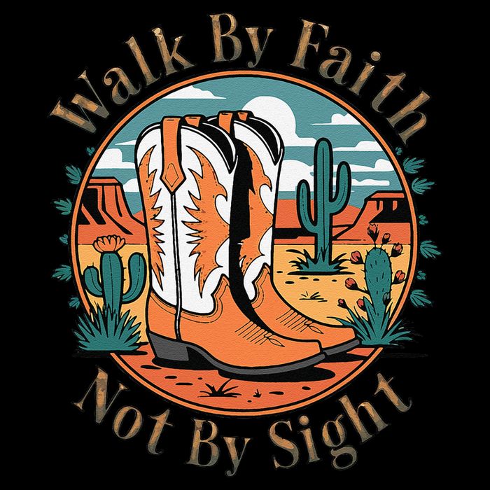 Walk By Faith Not By Sight Western Boots Drawstring Bag