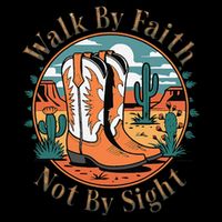 Walk By Faith Not By Sight Western Boots Flatbill Hat