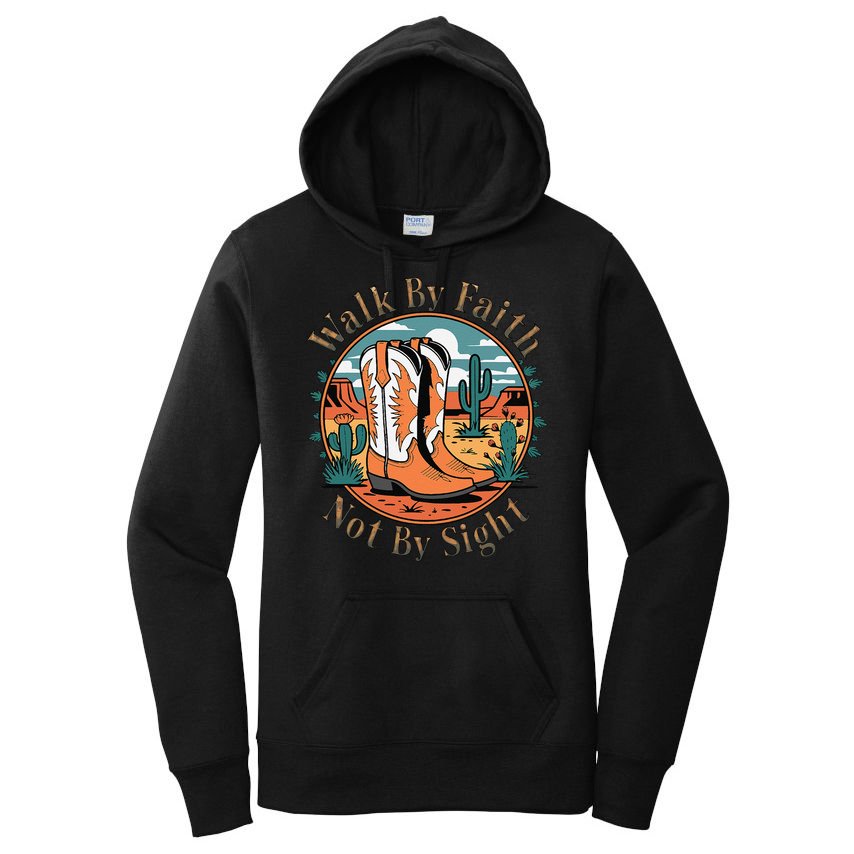 Walk By Faith Not By Sight Western Boots Women's Pullover Hoodie