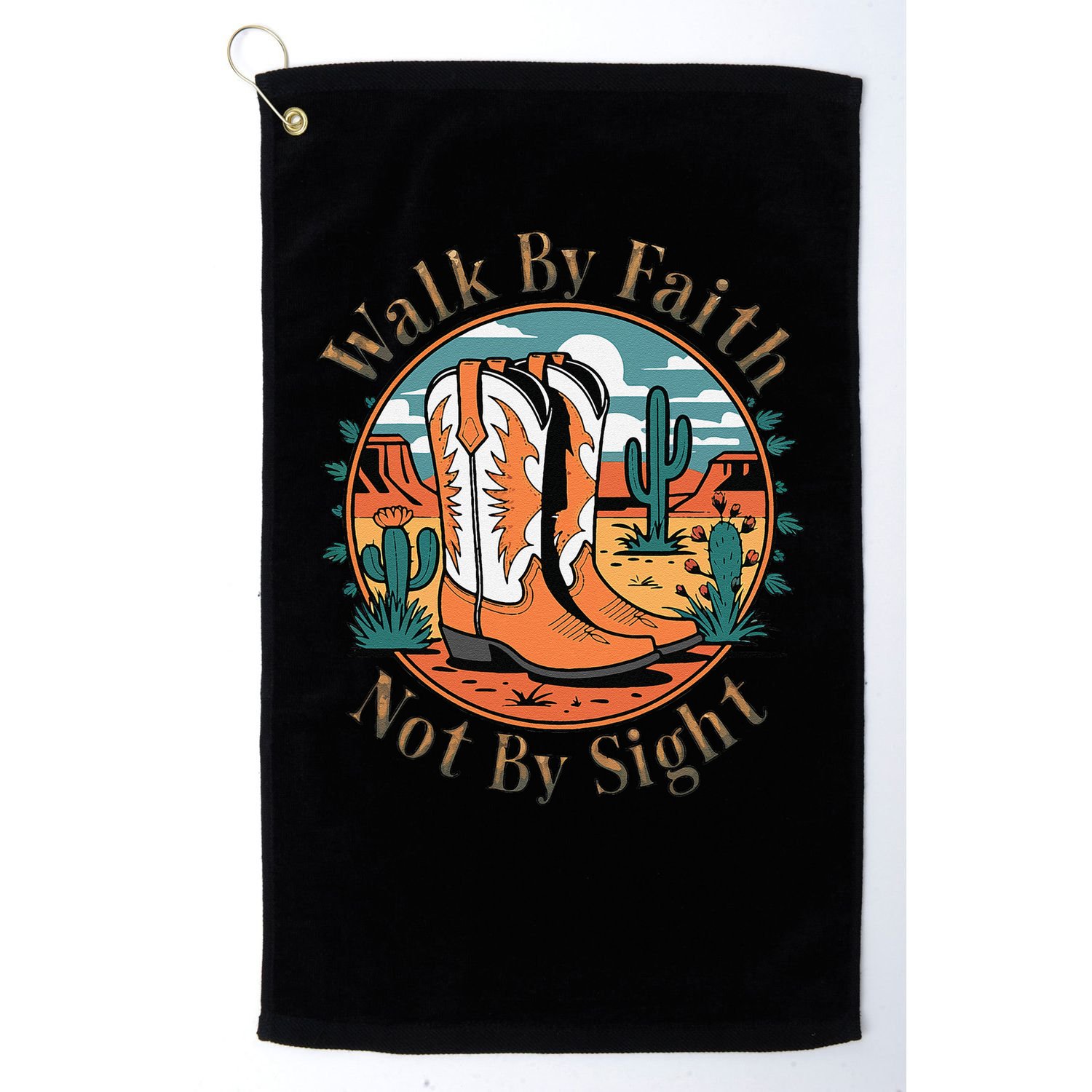 Walk By Faith Not By Sight Western Boots Golf Towel
