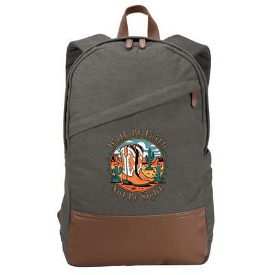 Walk By Faith Not By Sight Western Boots Cotton Canvas Backpack