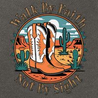 Walk By Faith Not By Sight Western Boots Cotton Canvas Backpack
