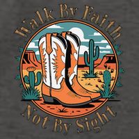 Walk By Faith Not By Sight Western Boots Vector Backpack