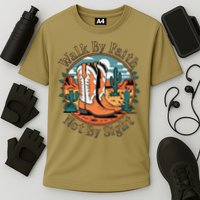 Walk By Faith Not By Sight Western Boots Cooling Performance Crew T-Shirt