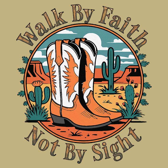 Walk By Faith Not By Sight Western Boots Cooling Performance Crew T-Shirt