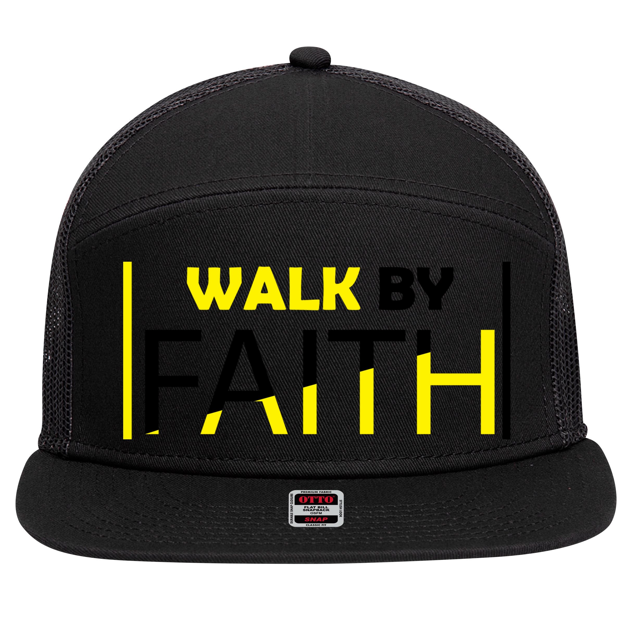 Walk By Faith 7 Panel Mesh Trucker Snapback Hat