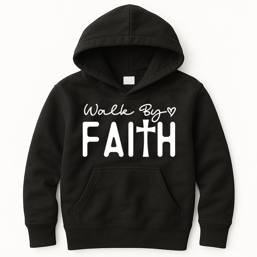 Walk By Faith , Faith T Kids Hoodie