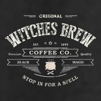 Witches Brew Funny 1692 Coffee Company Black Magic Co 7 Panel Mesh Trucker Snapback Hat