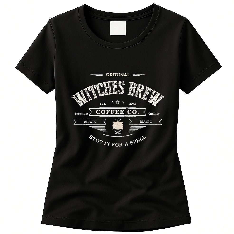Witches Brew Funny 1692 Coffee Company Black Magic Co Womens T-Shirt
