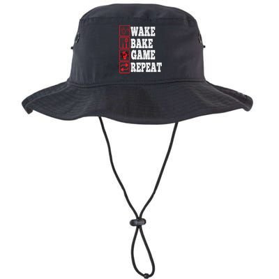 Wake Bake Game Repeat Gamer Design Gaming Symbols Funny Gift Legacy Cool Fit Booney Bucket Hat