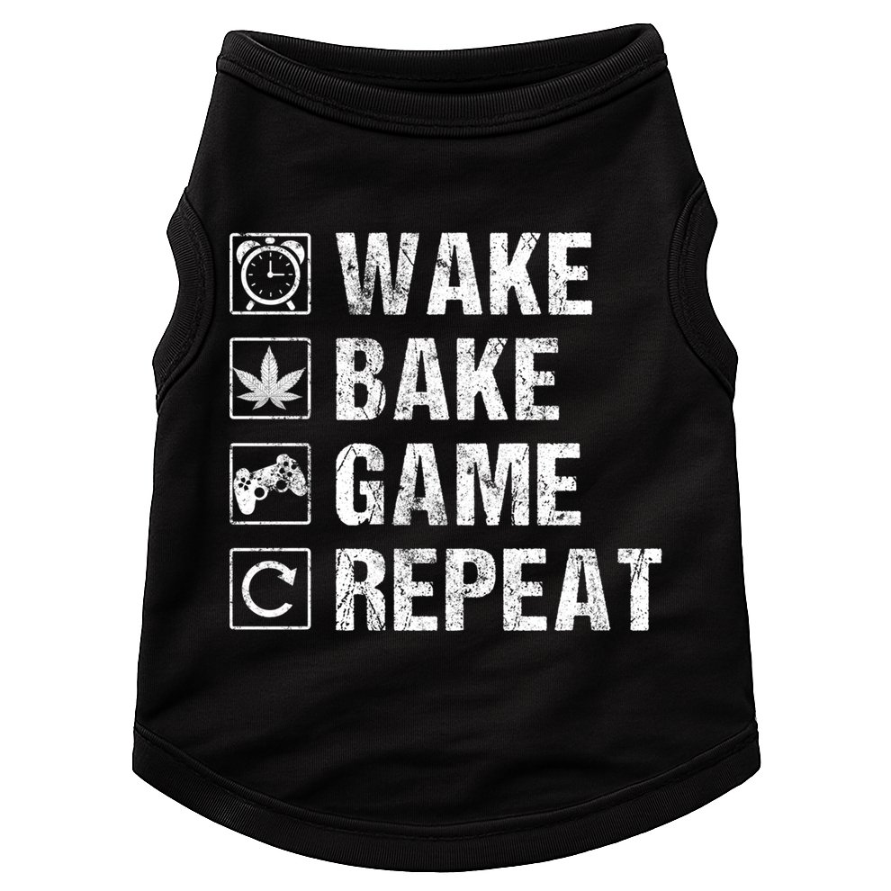 Wake Bake Game Repeat Video Game Weed Smoker Pot Gift Doggie Tank