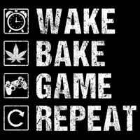 Wake Bake Game Repeat Video Game Weed Smoker Pot Gift Drawstring Bag
