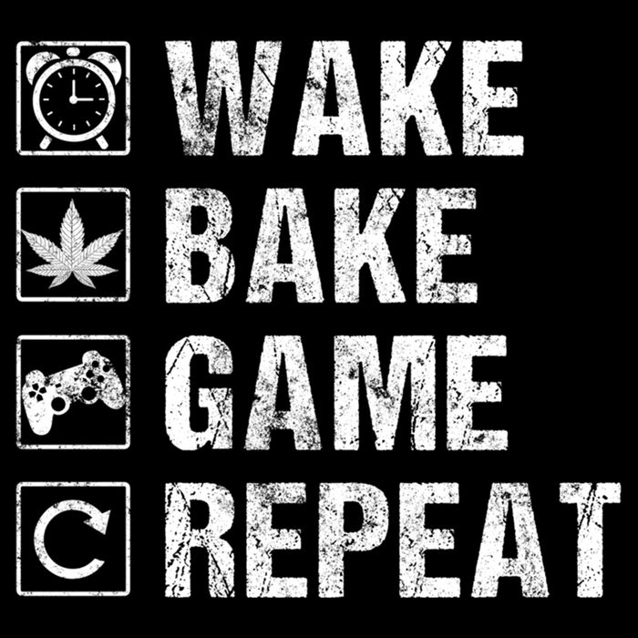 Wake Bake Game Repeat Video Game Weed Smoker Pot Gift Drawstring Bag