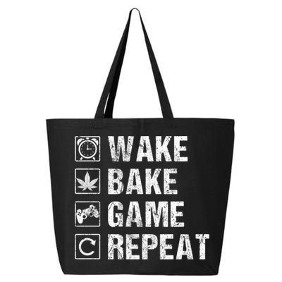 Wake Bake Game Repeat Video Game Weed Smoker Pot Gift 25L Jumbo Tote