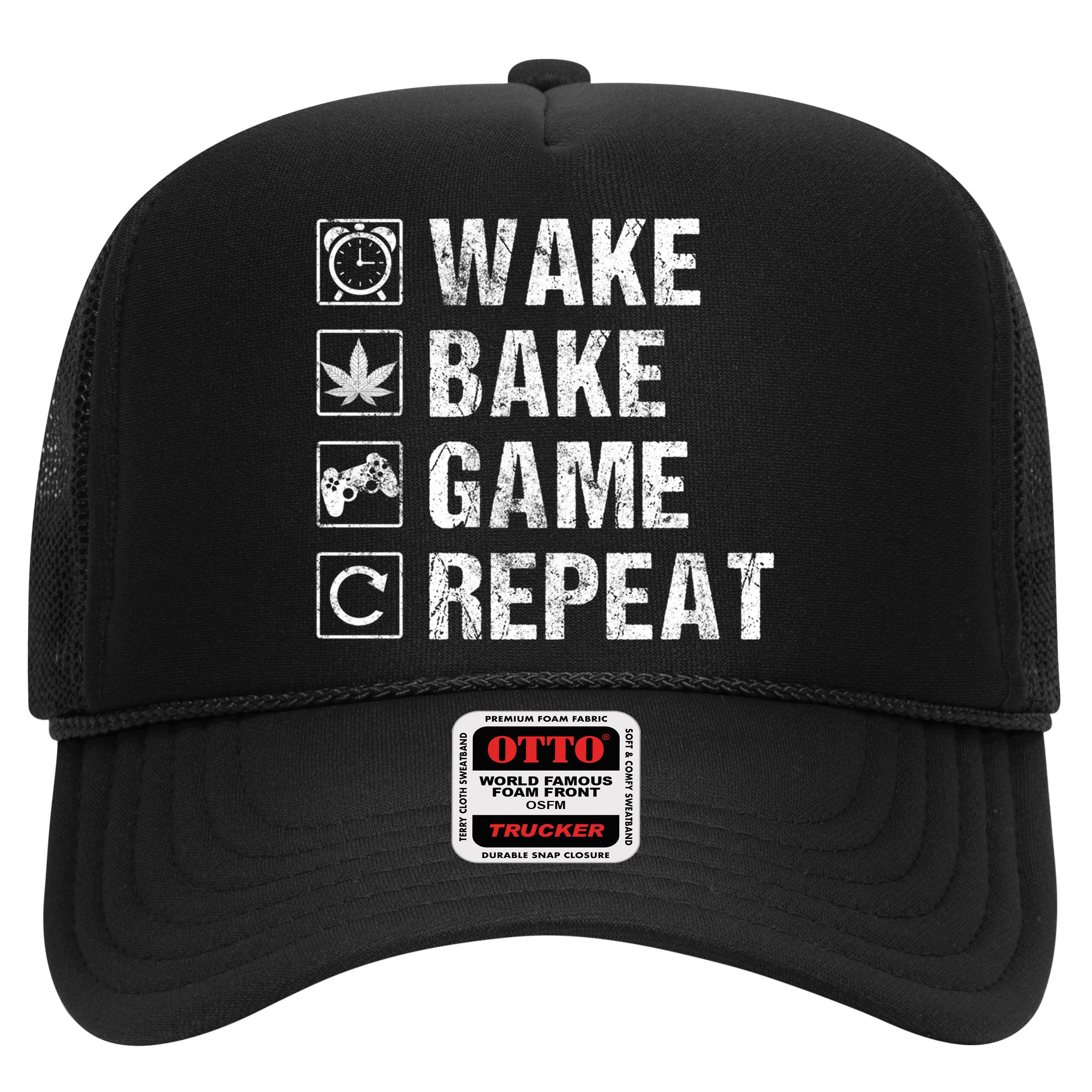Wake Bake Game Repeat Video Game Weed Smoker Pot Gift Hat