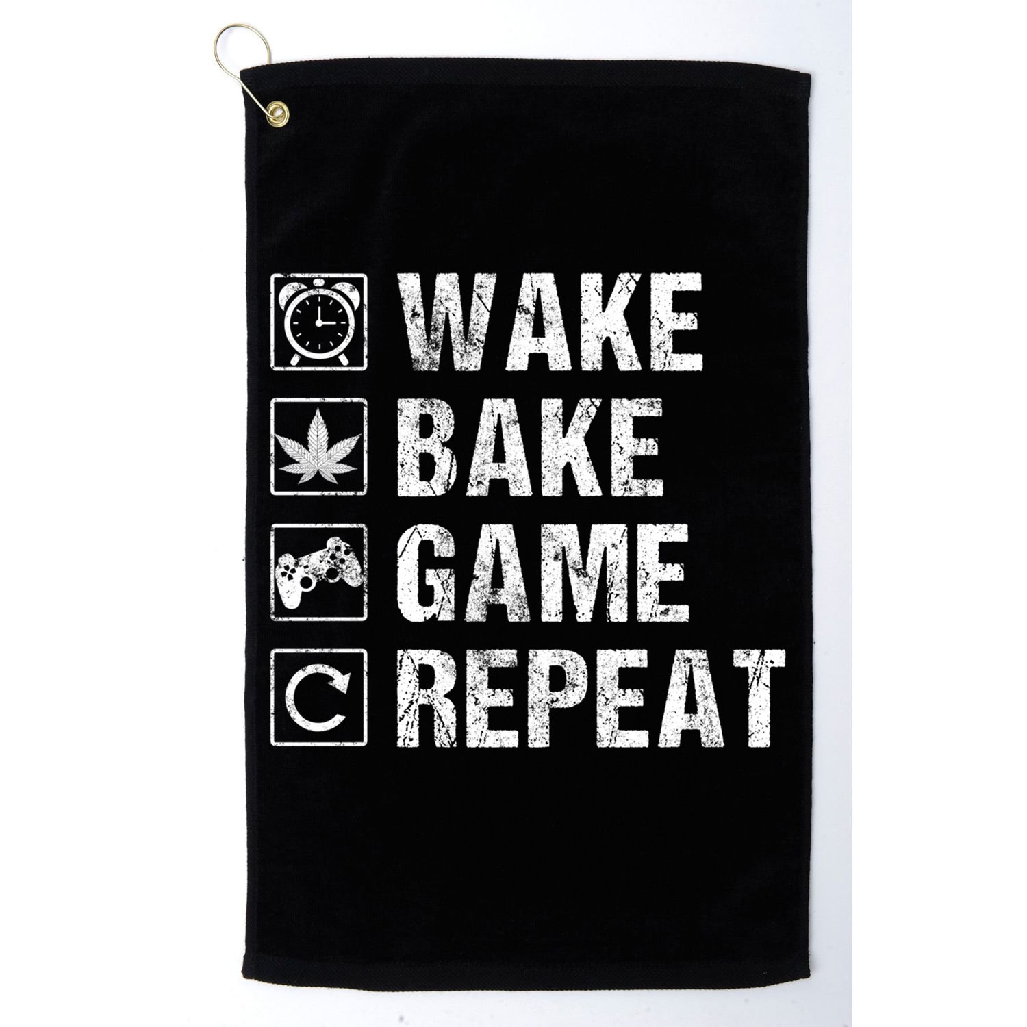 Wake Bake Game Repeat Video Game Weed Smoker Pot Gift Golf Towel
