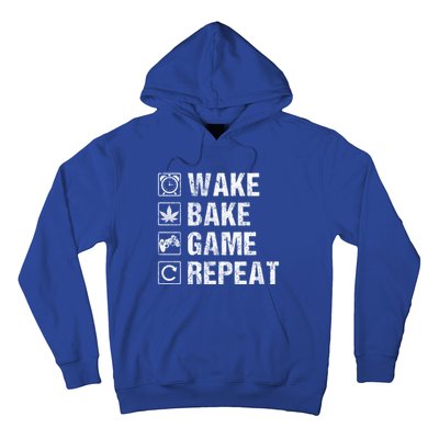 Wake Bake Game Repeat Video Game Weed Smoker Pot Gift Hoodie