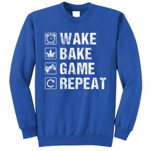 Wake Bake Game Repeat Video Game Weed Smoker Pot Gift Sweatshirt