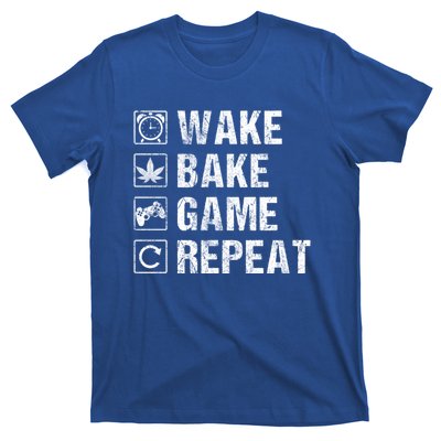 Wake Bake Game Repeat Video Game Weed Smoker Pot Gift T-Shirt