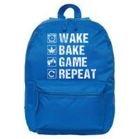 Wake Bake Game Repeat Video Game Weed Smoker Pot Gift 16 in Basic Backpack