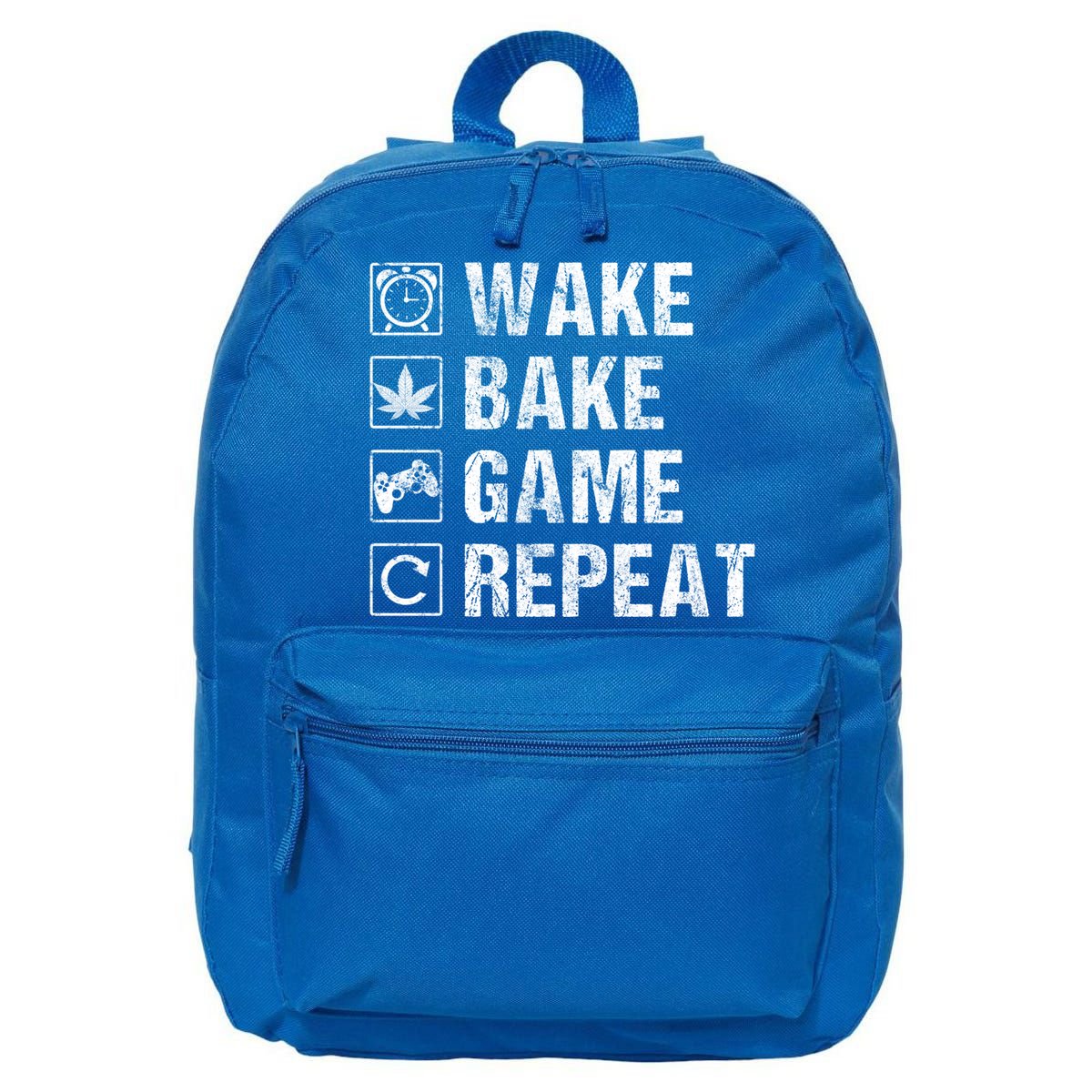 Wake Bake Game Repeat Video Game Weed Smoker Pot Gift 16 in Basic Backpack