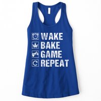 Wake Bake Game Repeat Video Game Weed Smoker Pot Gift Womens Tank Top
