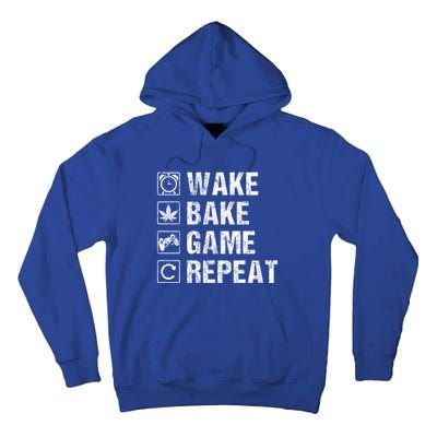 Wake Bake Game Repeat Video Game Weed Smoker Pot Gift Tall Hoodie